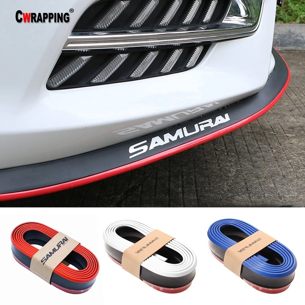 

2.5M Car Front Bumper Lip Splitter Protector Body Spoiler Skirt Valance Chin Rubber Double color Car Styling Car Accessorie