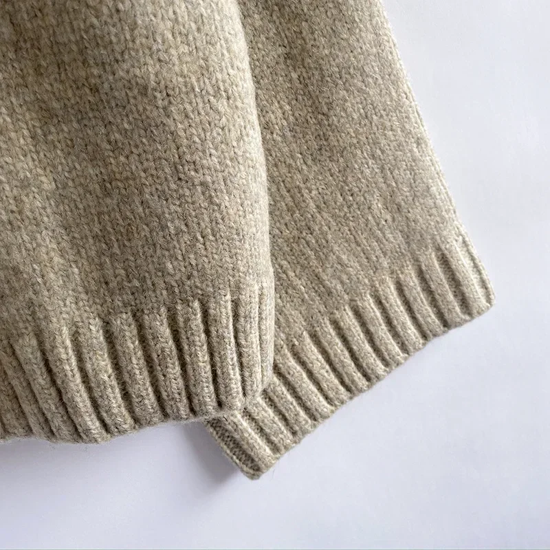 Осенне-зимний новый женский свободный кардиган с v-образным вырезом и длинными