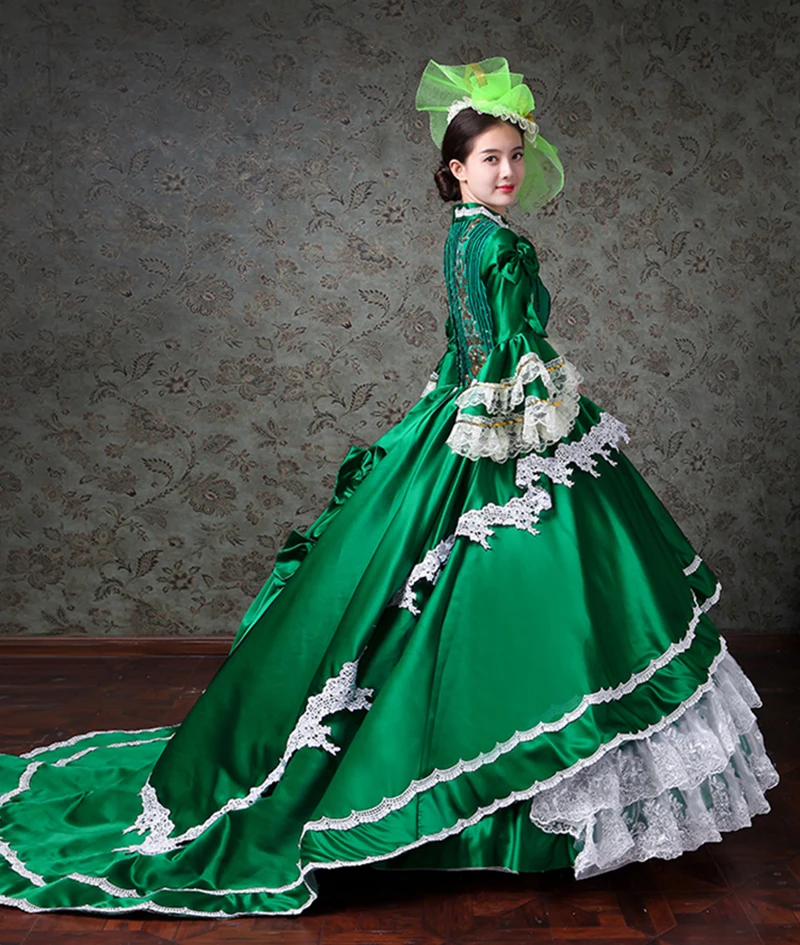 Large Size 6XL Trailing Evening Dress 15th Century Mediaeval Victoria Dress Customize Stage Theatre Costumes Party Ball Gown