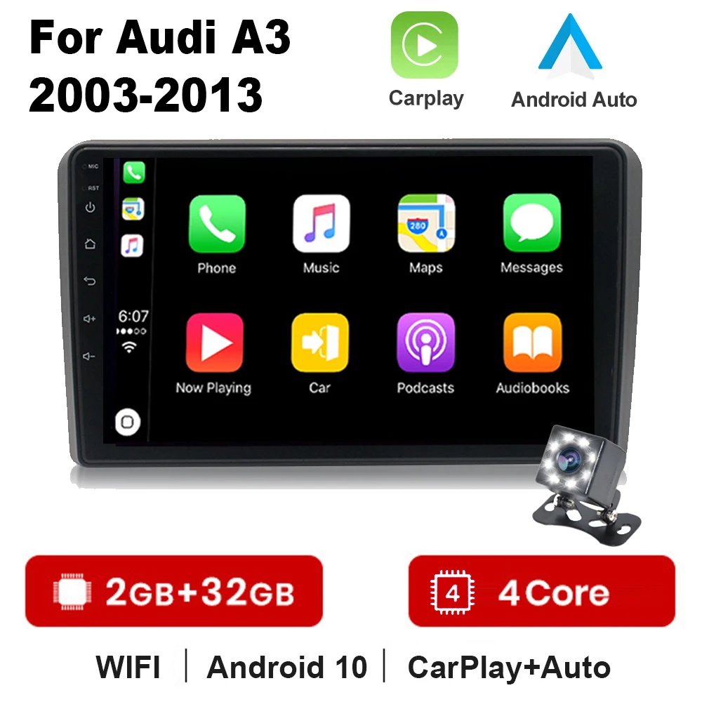 For Audi A3 2 8P 2003 - 2013 S3 2 2006 - 2012 RS3 1 2011 2012 Car Radio Multimedia Video Player Navigation GPS Android No 2din