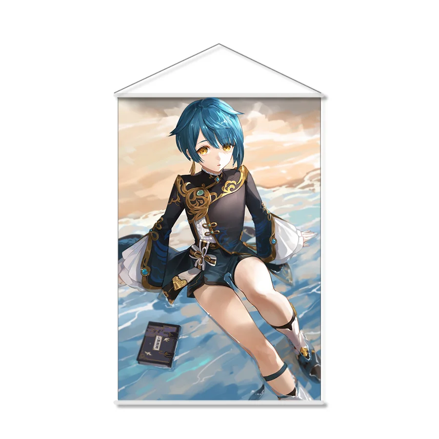 

Xingqiu Genshin Impact Anime Wall Scroll Hanging Poster Home Decor Painting