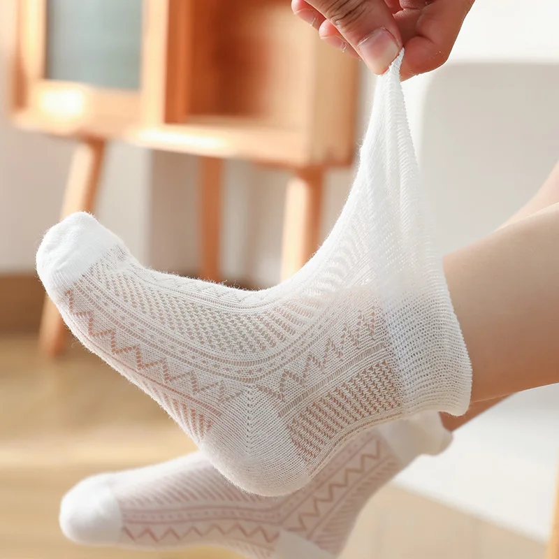 

5 Pairs 0 To 5 Years Children's Socks 2022 Spring Summer Baby Boys Girls Cotton Mesh Breathable Thin Soft Cute Socks Kids Socks