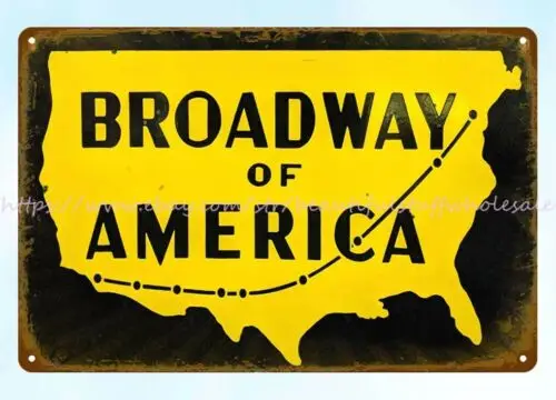 Кухонный знак Настенный декор Бродвей Америки HWY металлический жестяной