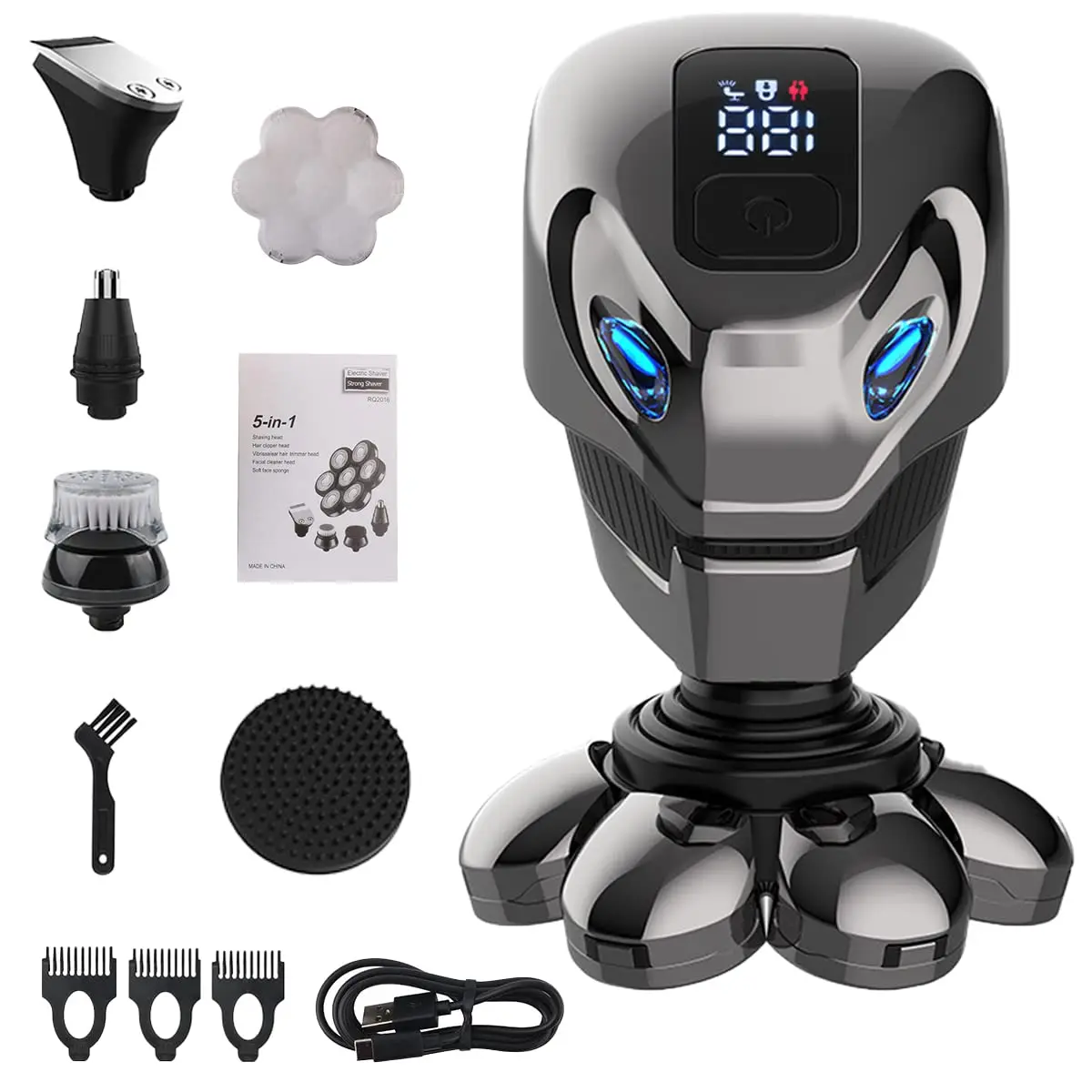 For Men 7d Floating Cutter Head Face Nose Hair Trimmer Clippers Waterproof Shaving Machine