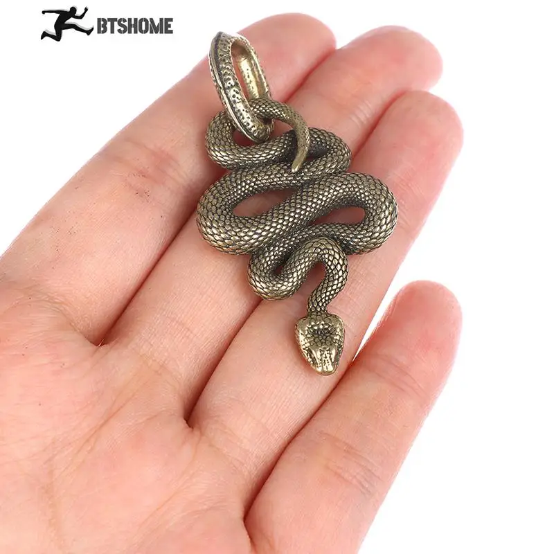 

1pc Handmade Key Chain Brass Metal Snake Shape Keychain Fashion Animal Key Ring HandBag Pendant