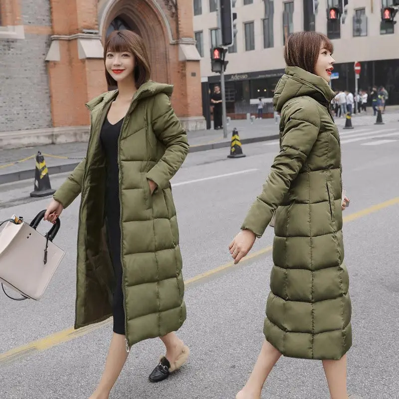Women Down Jackets 2023 Fashion Solid Slim Hooded Down Coats Women Clothes Long Windproof Female Parkas Loose Oversized Korean