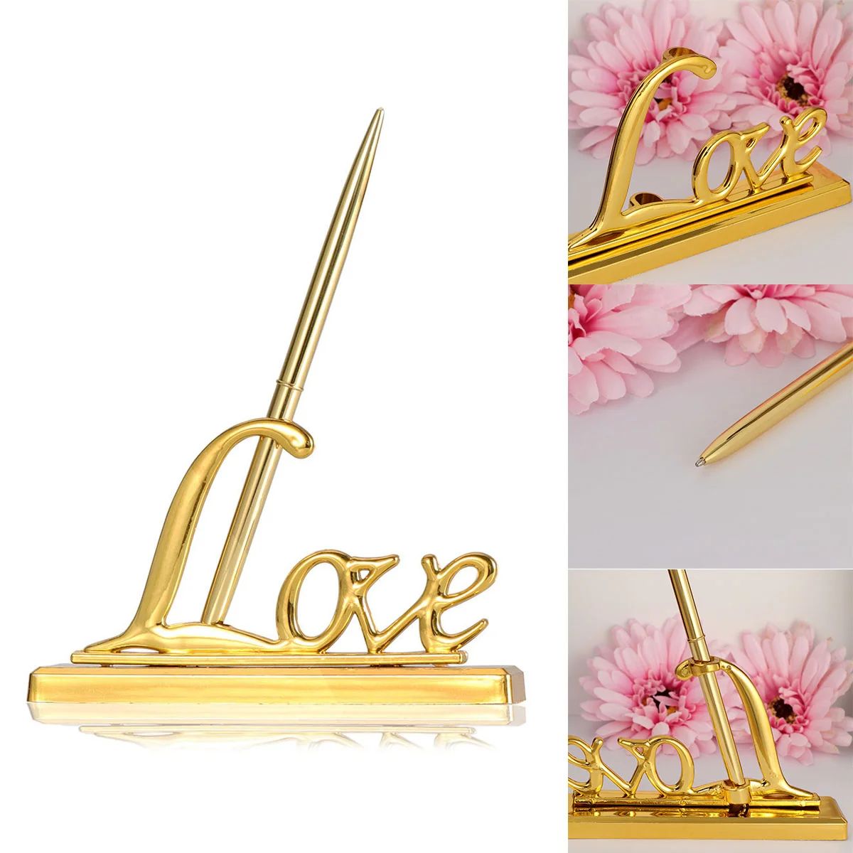 

Wedding Signing Pen Signing Pen with Metal Love Pen Holder Set Guest Pen for Wedding Engagement Valentines Day