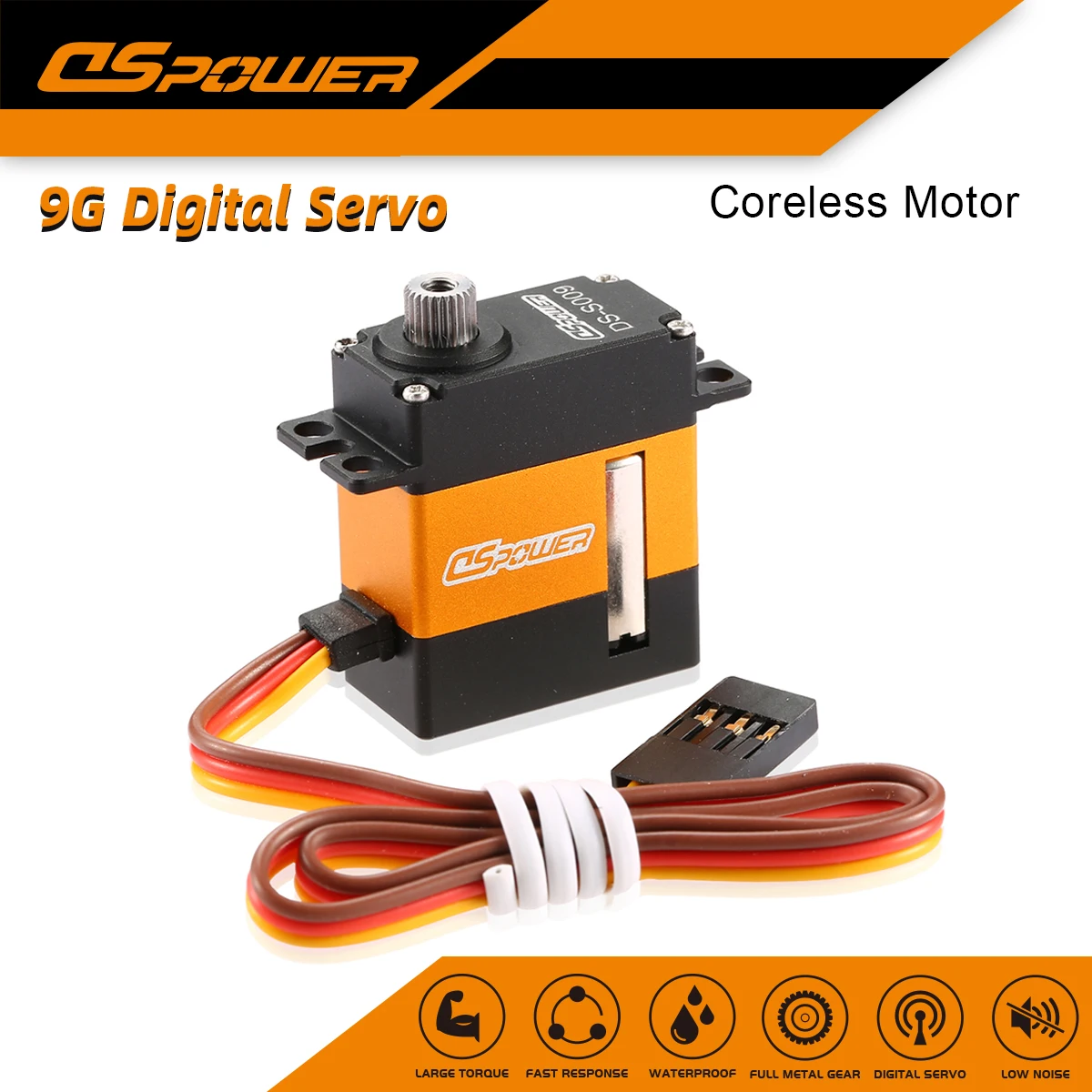 

9G Coreless Servo DSPOWER Waterproof Digital Metal Gear Motor Servo for RC Model Car Helicopter WLtoys Airplane WPL Toy Robot