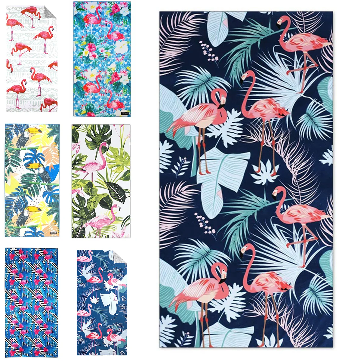 

Soft Flamingo Quick Dry Beach Towel Printed Light Weight Water-absorbent Gym Swimming Towel Sand Free Beach Towels