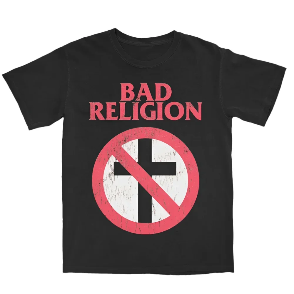 Хлопковая футболка с рисунком Bad Religion женская летняя унисекс коротким рукавом