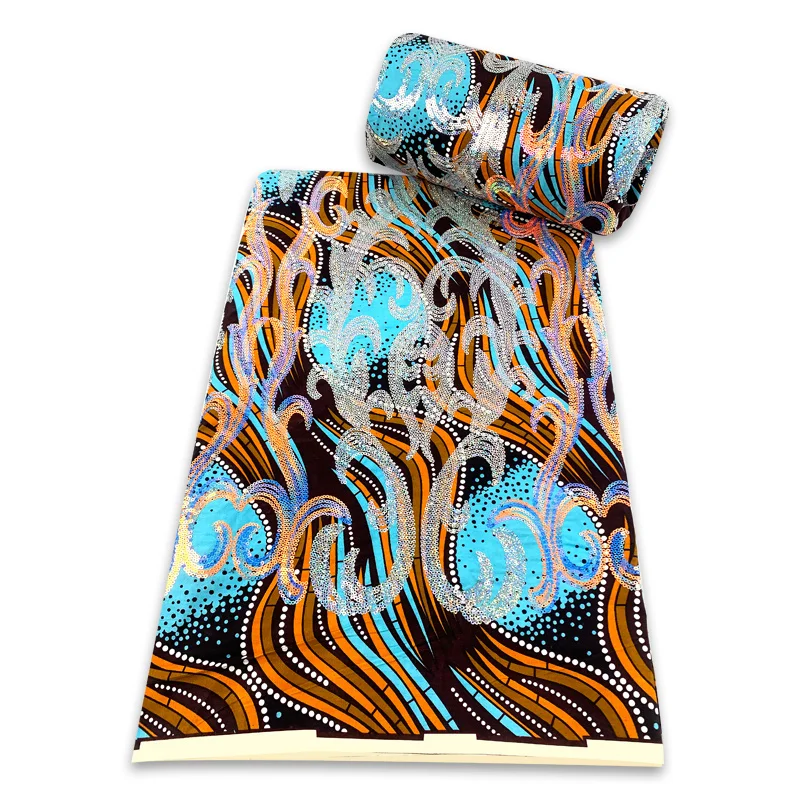 Оптовая цена лучшее качество африканские восковые ткани с полными блестками