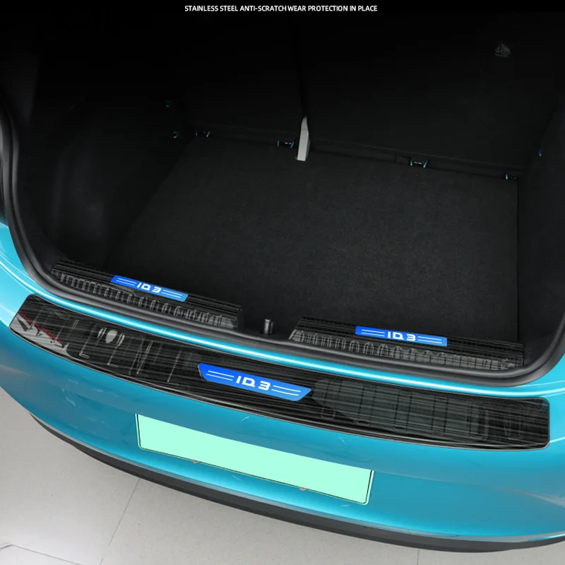 

Car Rear Boot Trunk Bumper Protector For Volkswagen VW ID3 Car Accessories Guard Sill Inner Outer Cover Threshold Bar Pedal