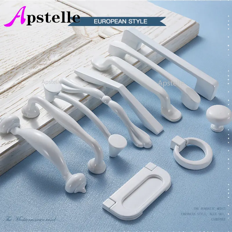 Купи European Style Handle Aluminum Wardrobe Drawer Cabinet Pulls Door Knobs White Handle Furniture Hardware Accessories за 47 рублей в магазине AliExpress