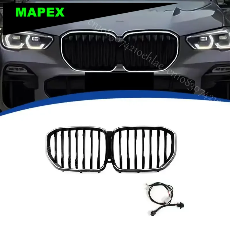 

Подходит для однолинейной решетки BMW X5 2019-2022 гг., черная модель G05, с подсветкой и подсветкой.