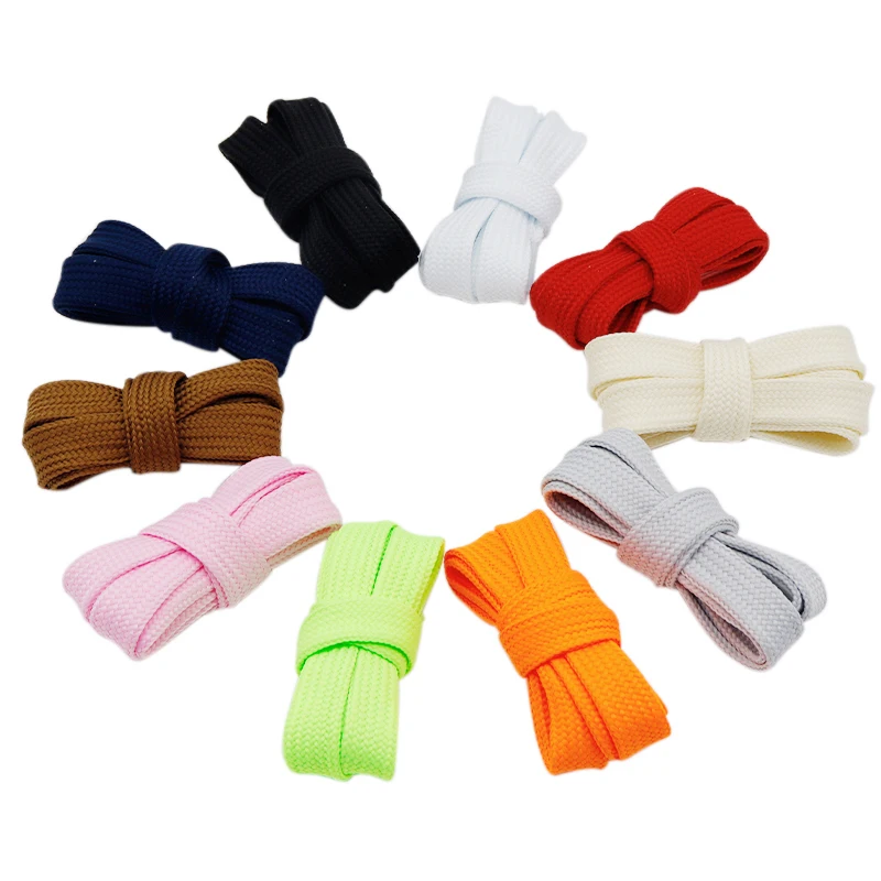 Coolstring Fashion Fat Tapes 1.8CM/0.7'' Wide Sneaker Cordon Athletic Boot Designer Lacets Colored Flat Ropes 30Pairs Wholesale