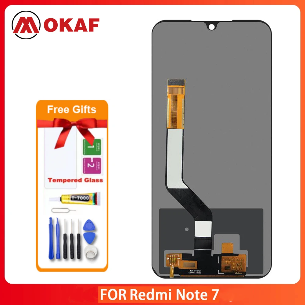 

OKANFU новый оригинальный ЖК-дисплей для Xiaomi Redmi Note 7 сенсорный экран дигитайзер в сборе для Redmi Note7 дисплей Note 7 Pro экран