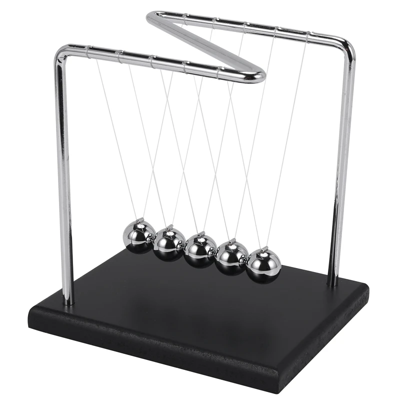 

Newton Cradle Physics Pendulum Science Z-Type Wood Newton's Cradle Art In Motion Balance Ball Wave Desk Ornament Educational Toy