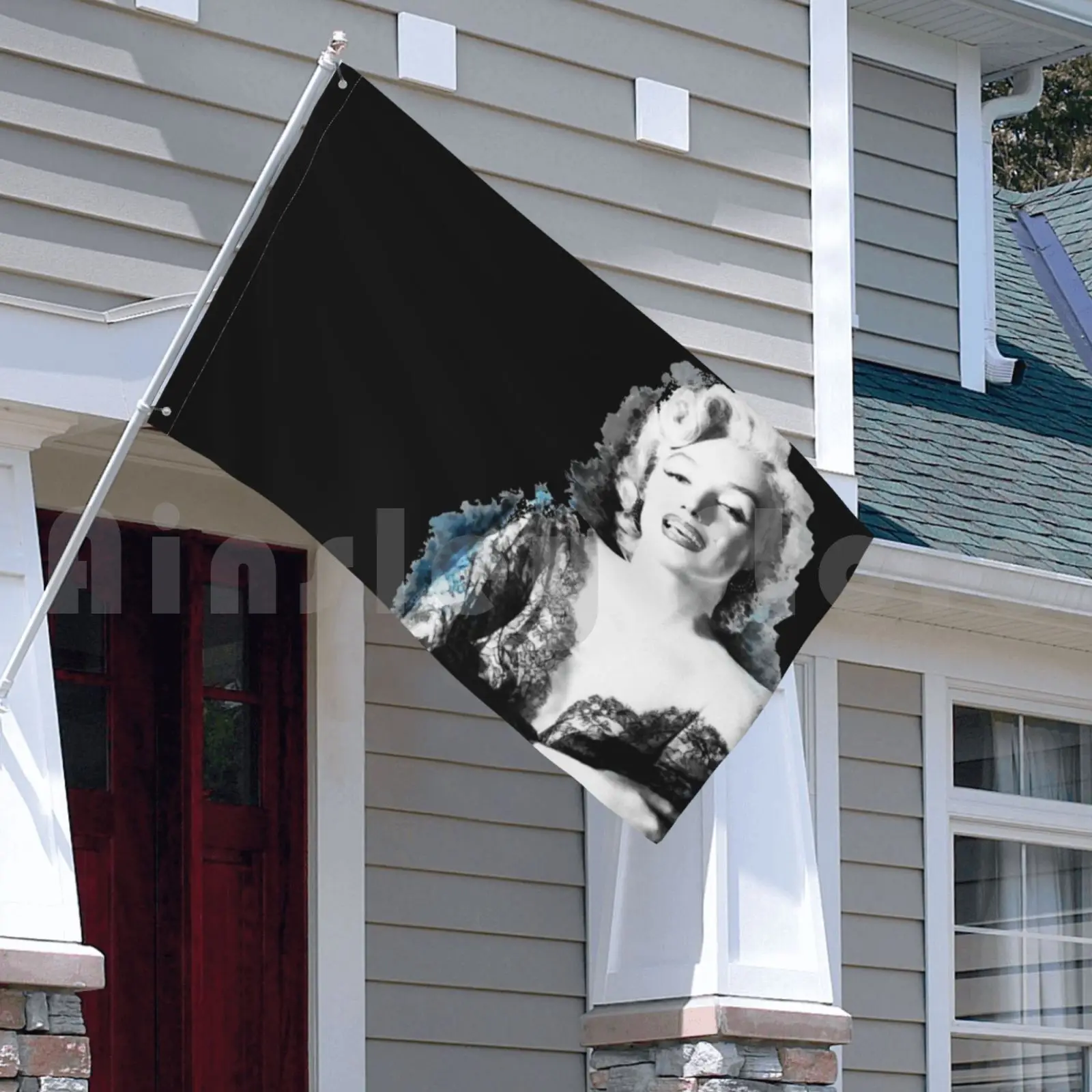 Marilyn Monroe в черном кружевном пеньюре | Мэрилин Монро фанатское искусство уличный