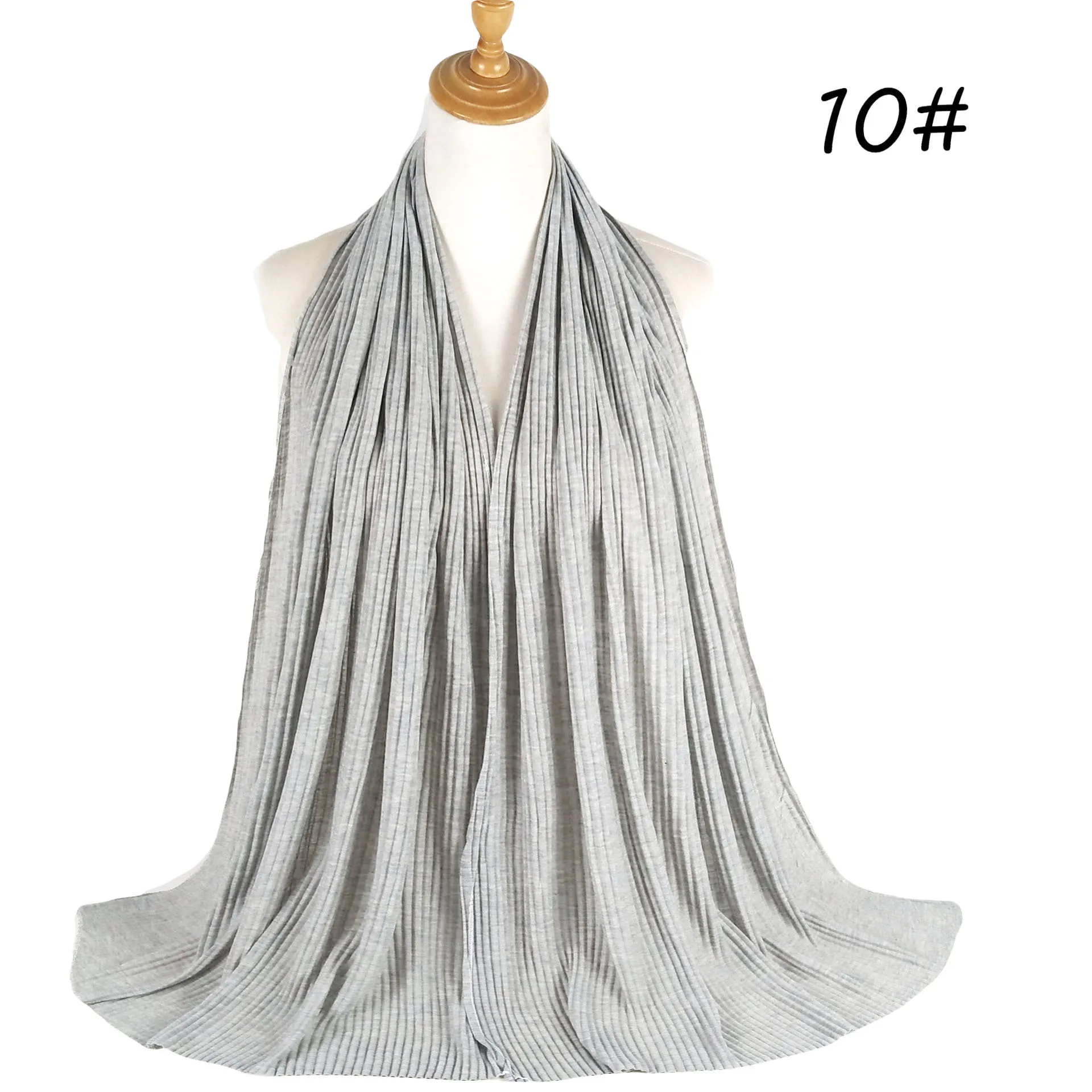 Women Pleated Scarf Hijab Jersey Turban  Good Stitching Shawls Long Hijabs Islam Muslim Scarves Elastic Plain Wrinkle Headscarf