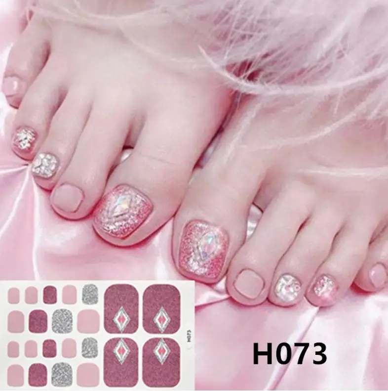 Summer New Toenail Stickers Nail Full Sticker Waterproof Antifouling Film Polish 22tips | Красота и здоровье