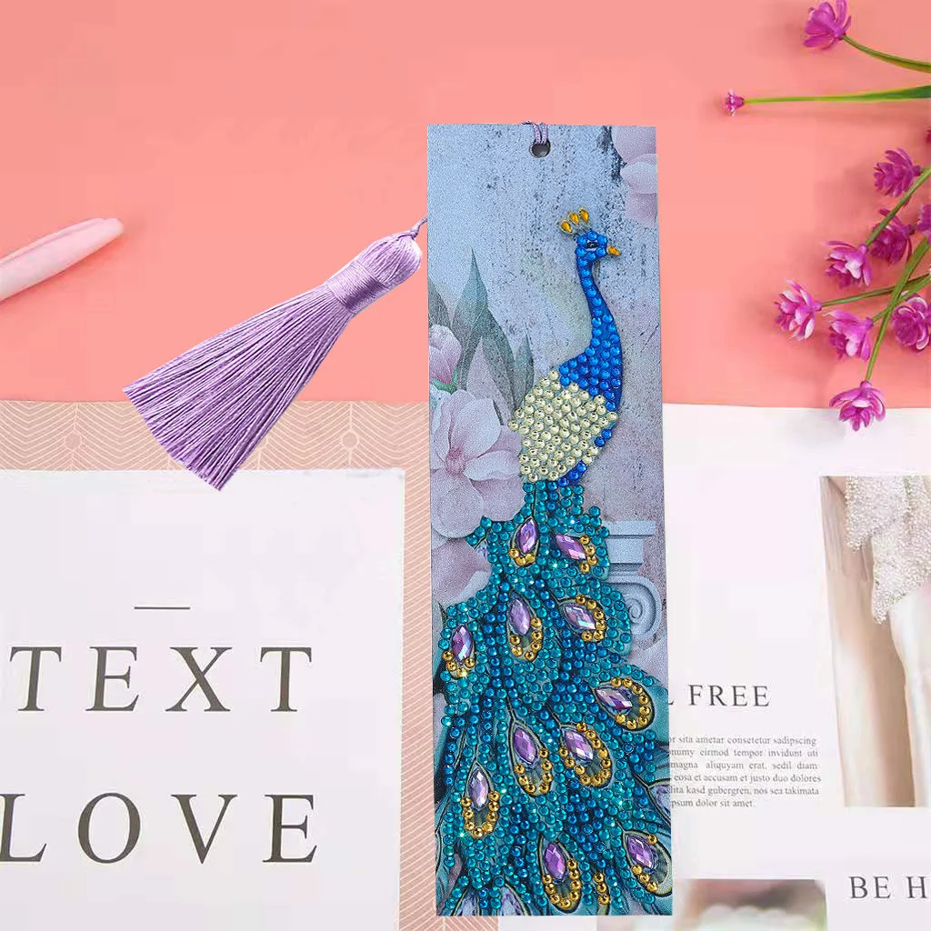 5D алмазные закладки цветные павлины стразы художественные сделай сам бумажная