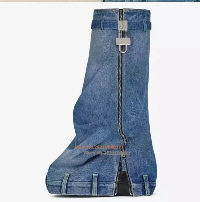 

Женские длинные сапоги на молнии, демисезонные сапоги до колена на платформе, с замком-молнией