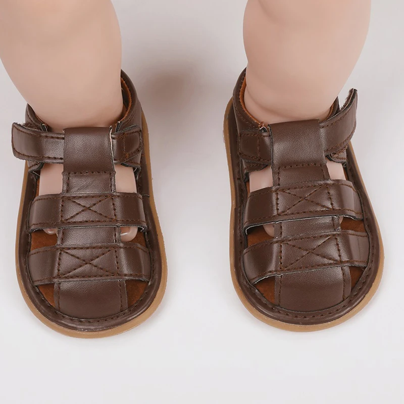 

Mildsown Toddler Boys Summer Casual Sandals Solid Color Anti-slip Soft Sole Shoes for Outdoor, School, Party