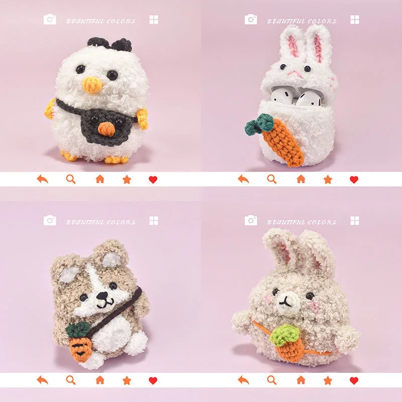 

3D милый пушистый плюшевый чехол с кроликом для Airpods 1 2 Pro, чехол для беспроводных наушников, зимний чехол для наушников AirPods Pro, чехол