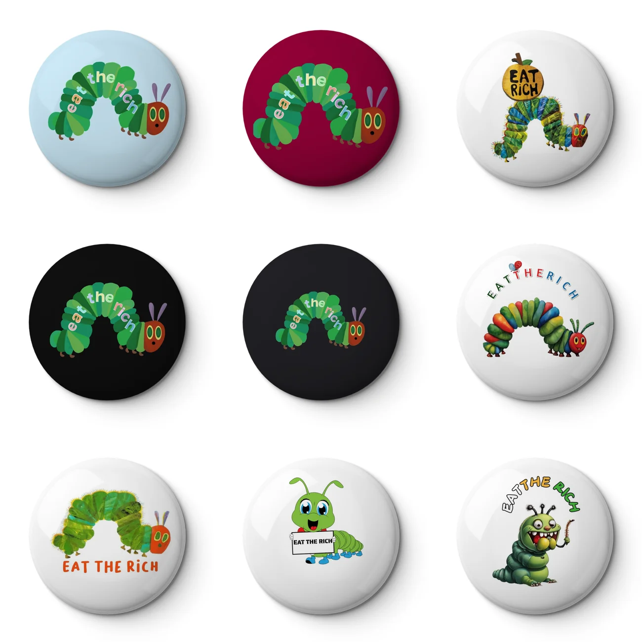 Мягкая булавка для пуговиц Eat The Rich Hungry Caterpillar настраиваемая металлическая декора