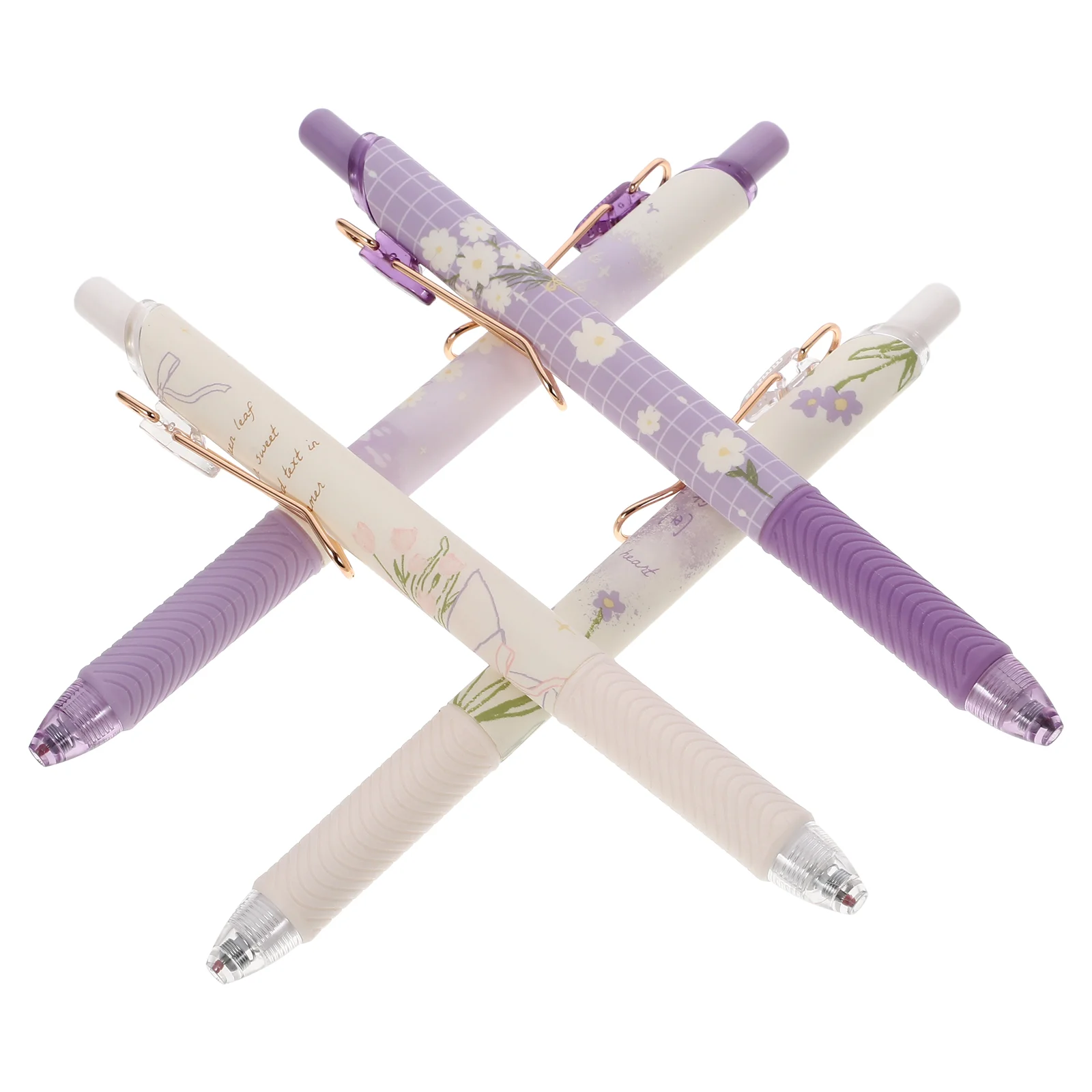 

4Pcs Student Writing Gel Pen Convenient Pen Press-type Portable Gel Pen Writing Ink Pen