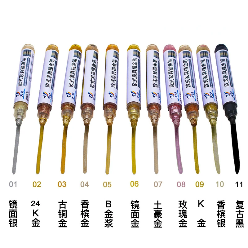 Kup 2 Sztuk Europejski Złoty Marker Z Farbą Naprawa Lakieru Marker Do Drzwi Do Szafki Kreatywny Diy Ceramiczne Urządzenia