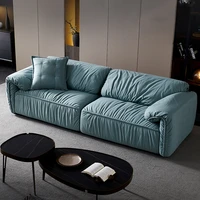 cloth sofa living room small family designer modern simple elephant ear down three person sofa
