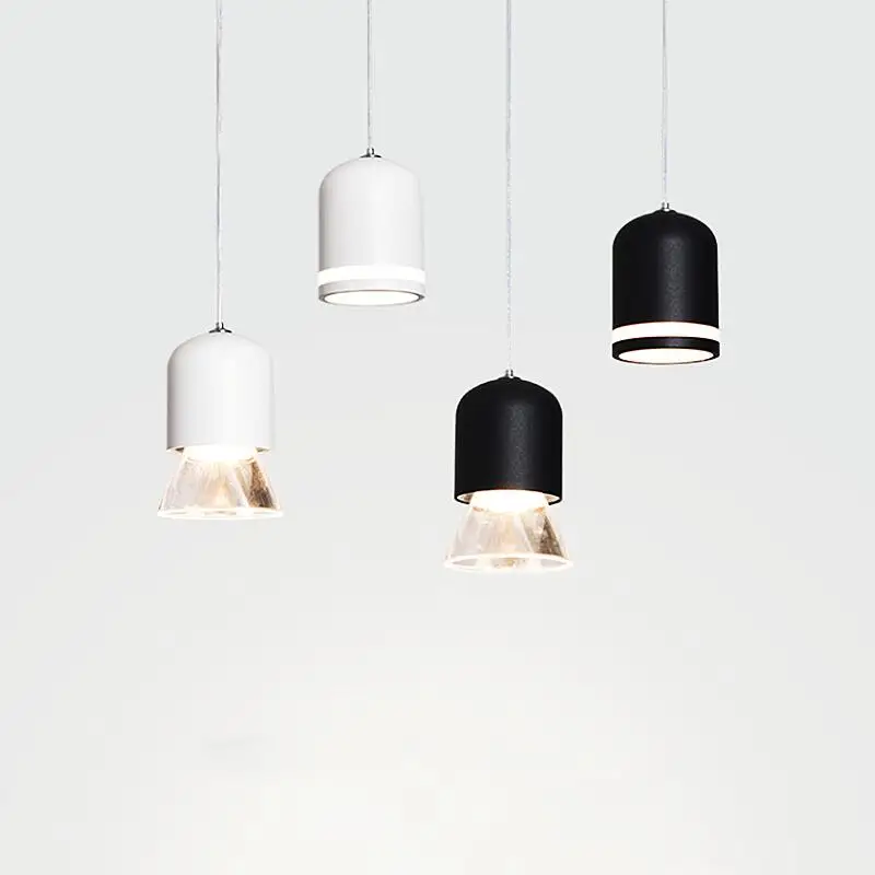 

LED Chandelier COB Spotlight White/Black 110V-220V Dimmable 7W/12W Living Room Bedroom Bar Counter Acrylic Chandelier