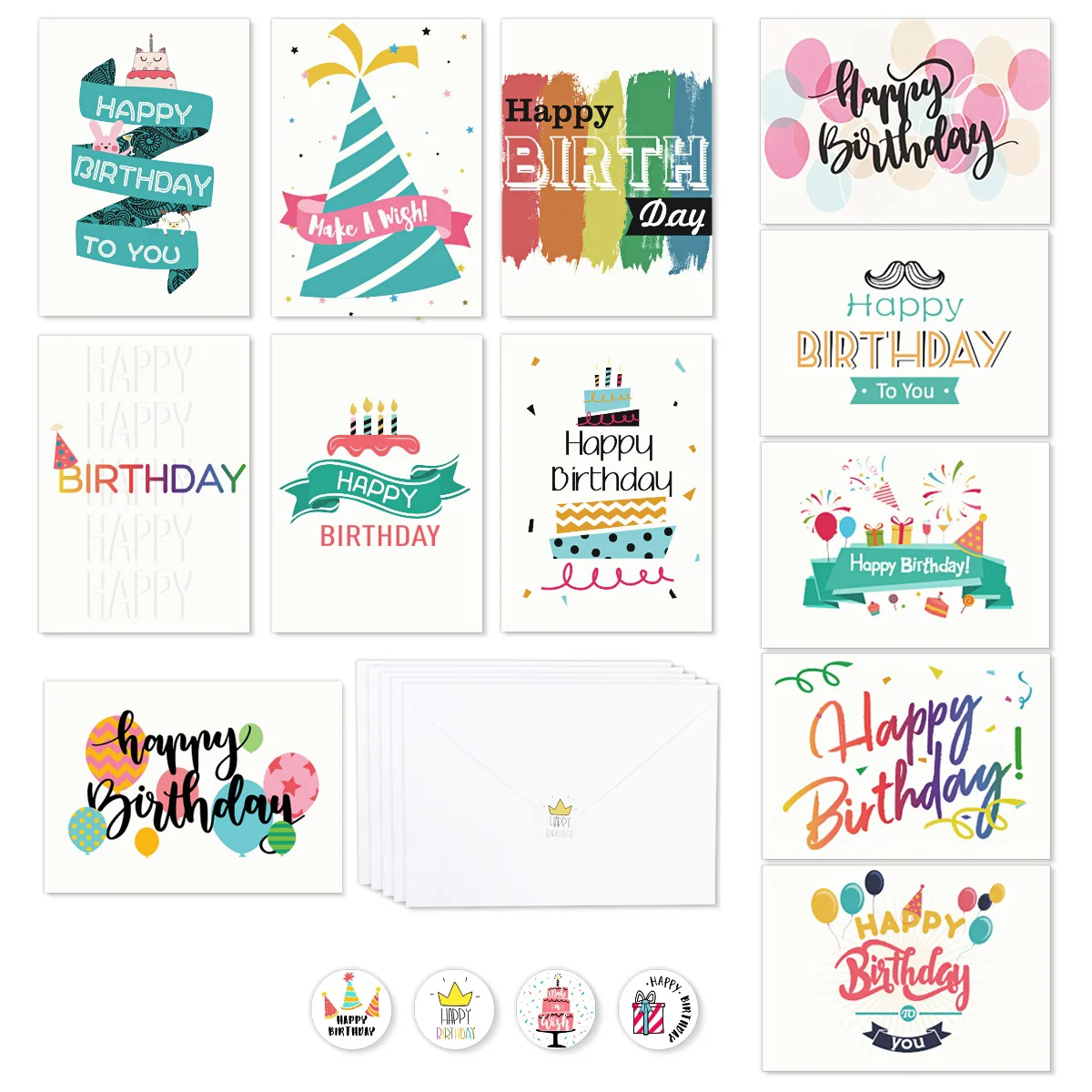 

48 Set Birthday Cards for Kids Greeting Cards Assortment Box Birthday Cards Bulk Cards Cards with Envelopes Bulk Birthday Cards