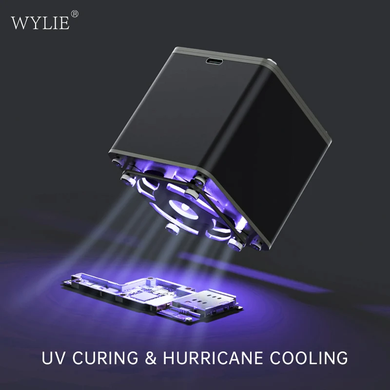 

Лампа для УФ-отверждения Wylie 2 в 1 и вентилятор охлаждения с регулируемой скоростью для быстрого рассеивания тепла, инструмент для технического обслуживания материнской платы