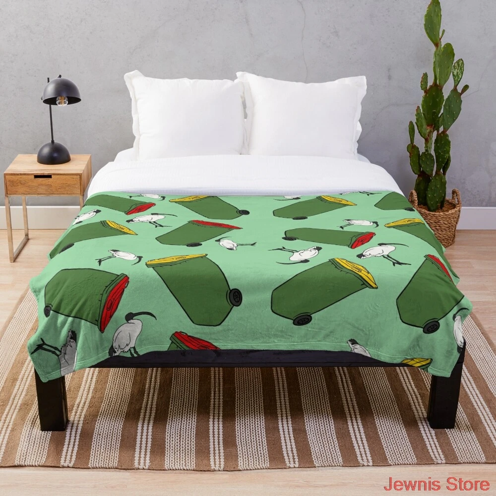 

Wheelie bin chicken ibis Throw Blanket Throws for Girls Boys Children's Kids Adult Gift Home Bedroom Decoration Flannel