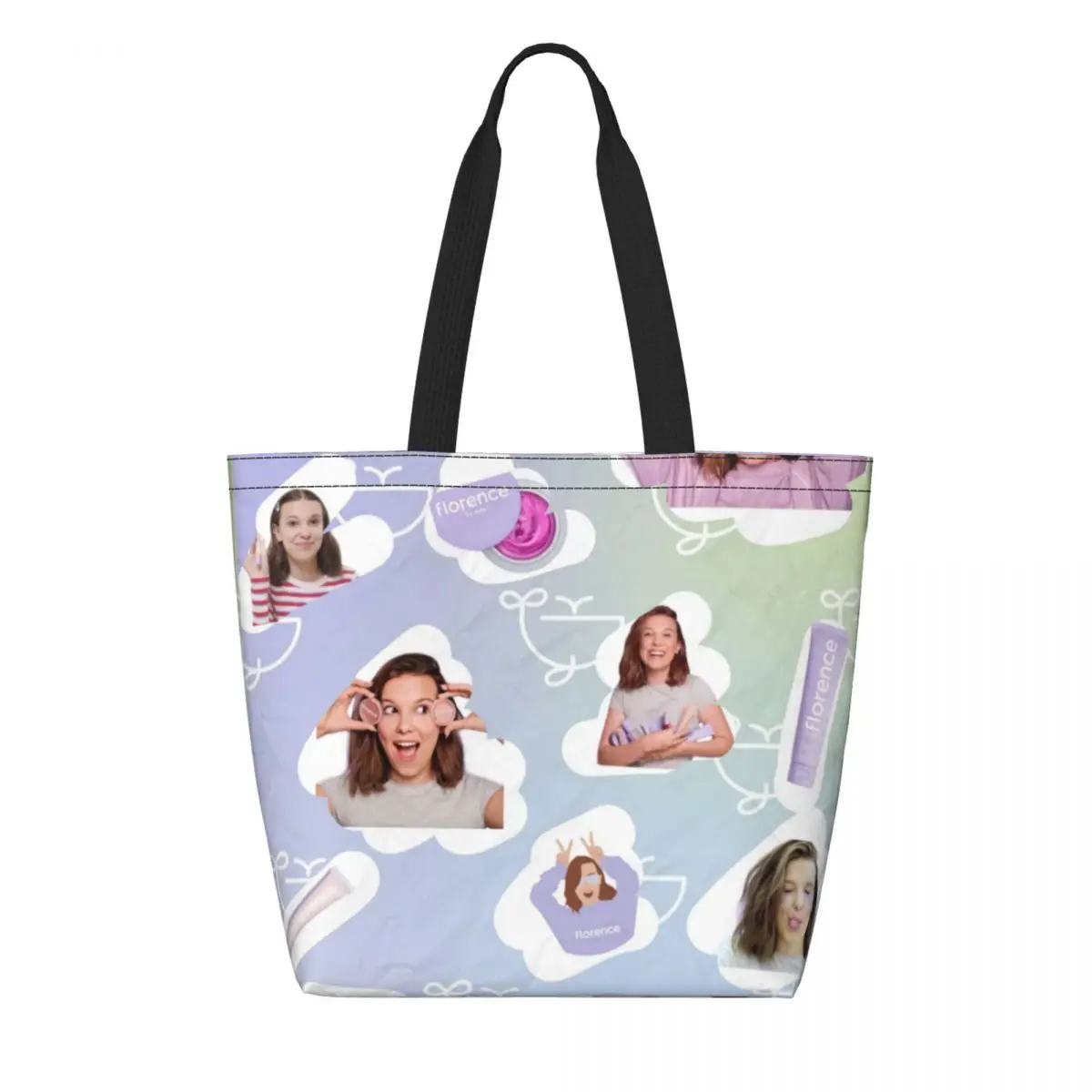 

Custom Florence By Mills Shopping Canvas Bags Women Washable Large Capacity Grocery Millie Bobbys Brown Tote Shopper Bags