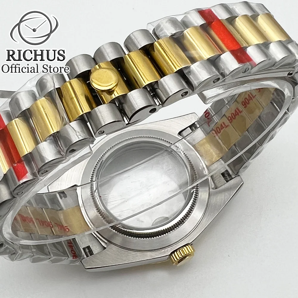 Корпус часов RICHUS 36 мм/40 мм с ремешком из сапфирового стекла подходит для