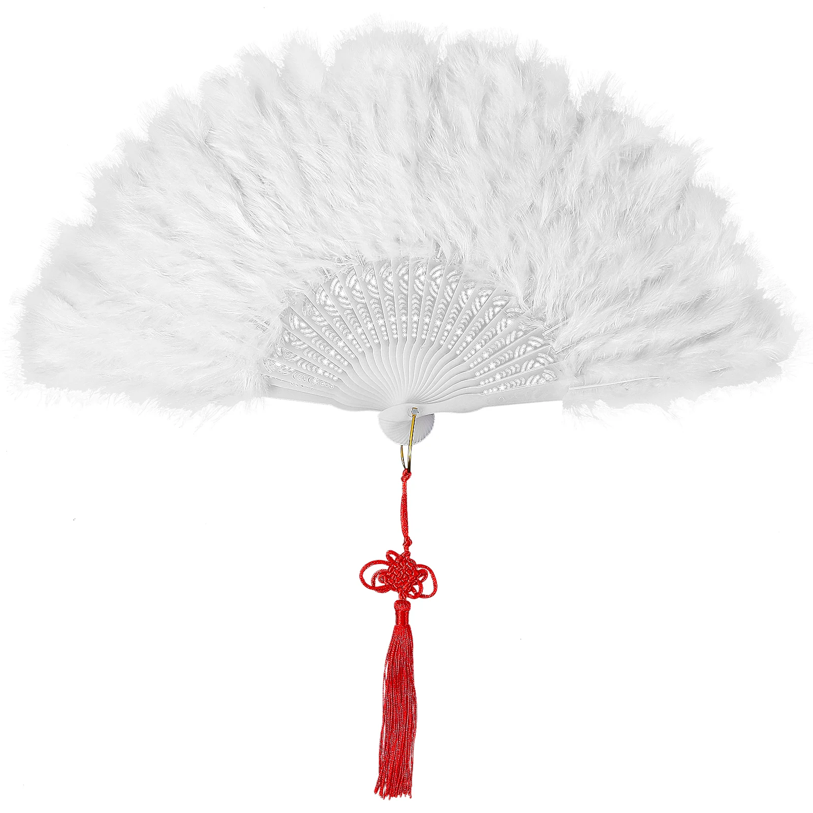

Flapper Accessories Women Belly Dancing Hand Fans Held 1920s Vintage Style Handheld Folding Wedding White