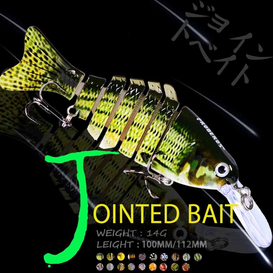 

WALK FISH 100MM/120MM Minnow Fishing Lures Sinking Wobblers Bait 6 Segment Multi Section Bait Japan Artificial Fishing Tackle