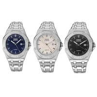 fashion big dial watches men sports watch stainless steel calendar relief quartz clock luxury brand wristwatch best selling new