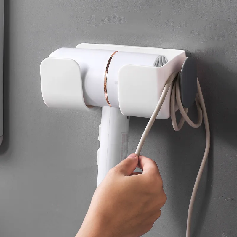 

Wall Mounted Rack Organizer Hair Dryer Holder Storage Rack For Bathroom Blower Organizer Storage Shelf Accessories