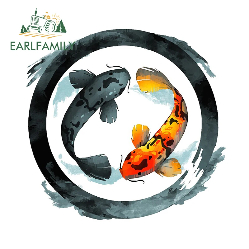 EARLFAMILY 13 см x для Ying Yang Koi водонепроницаемая автомобильная наклейка на Campervan