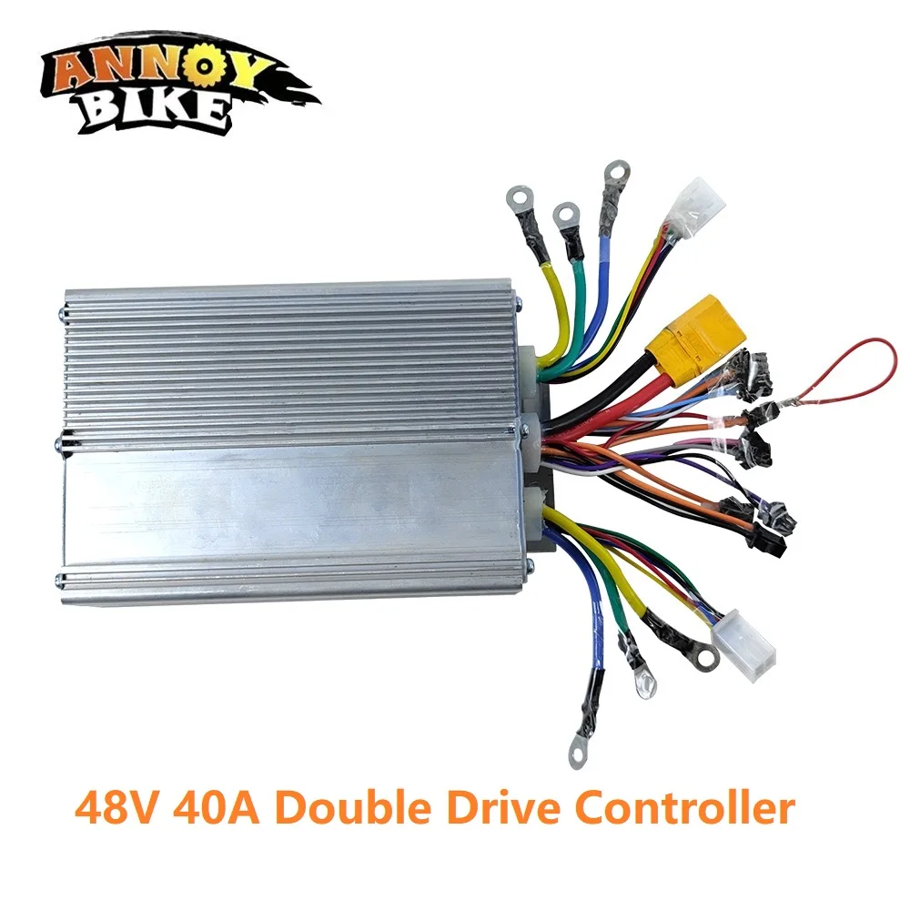 

Double Drive Controller 48V 40A 1000W 1500W Electric Bicycle Scooter Two Motors Work In Parallel