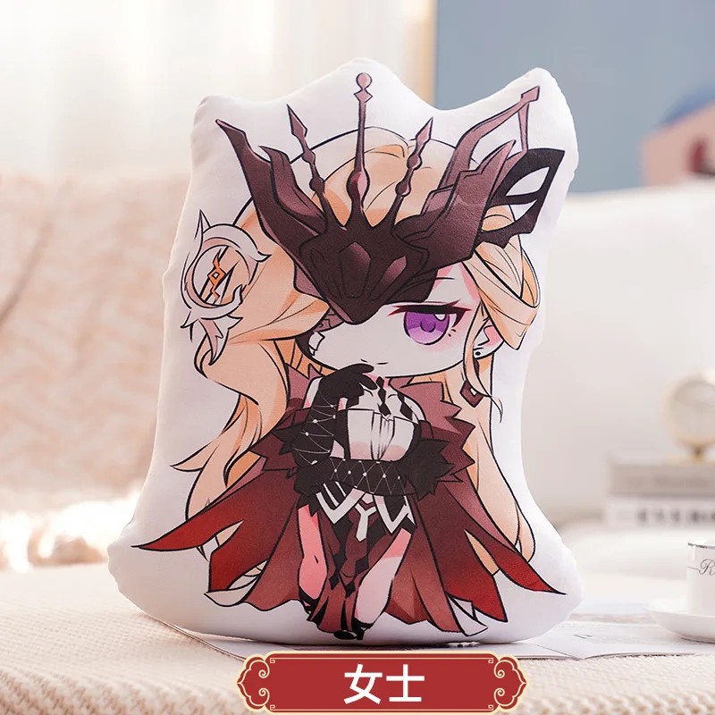 

45CM Genshin Impact Rosalyne-Kruzchka Lohefalter Pillow Cushion Cosplay Props Cute Plush Toy Soft Throw Cushions Fans Gift