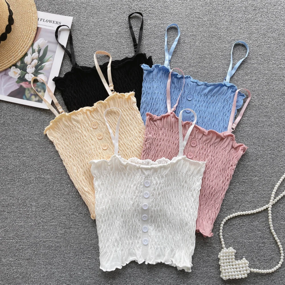 

Женский однотонный топ в американском стиле, милый волшебный укороченный топ с оборками и воротником-лодочкой, однобортная эластичная туни...