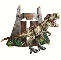 61001 jurassic parked t rex rampage model building blocks bricks compatible with 75936 boy toys birthday gifts