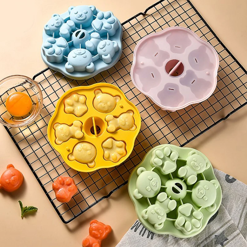 

Silicone Mold Cake Mold Steamed Pastry Mold Cartoon Chocolate Mold Baby Auxiliary Food Tools With Lid Cake Decoration Resin Mold