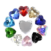 10x10mm heart sewing crystal glass stone sew on clothing jewelry garment nail art accessories wedding dress crafts multicolors