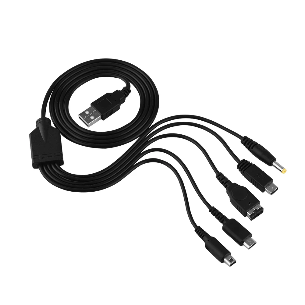 5 в 1 Зарядное устройство USB для Nintendo NDS LL / XL 3DS Wii U PSP Многофункциональный зарядный кабель USB зарядное устройство USB